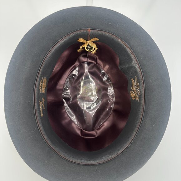 Vintage Royal Stetson Charcoal Felt Fedora Hat 7 1/8 Harry Levinson Men's USA - Picture 4 of 8